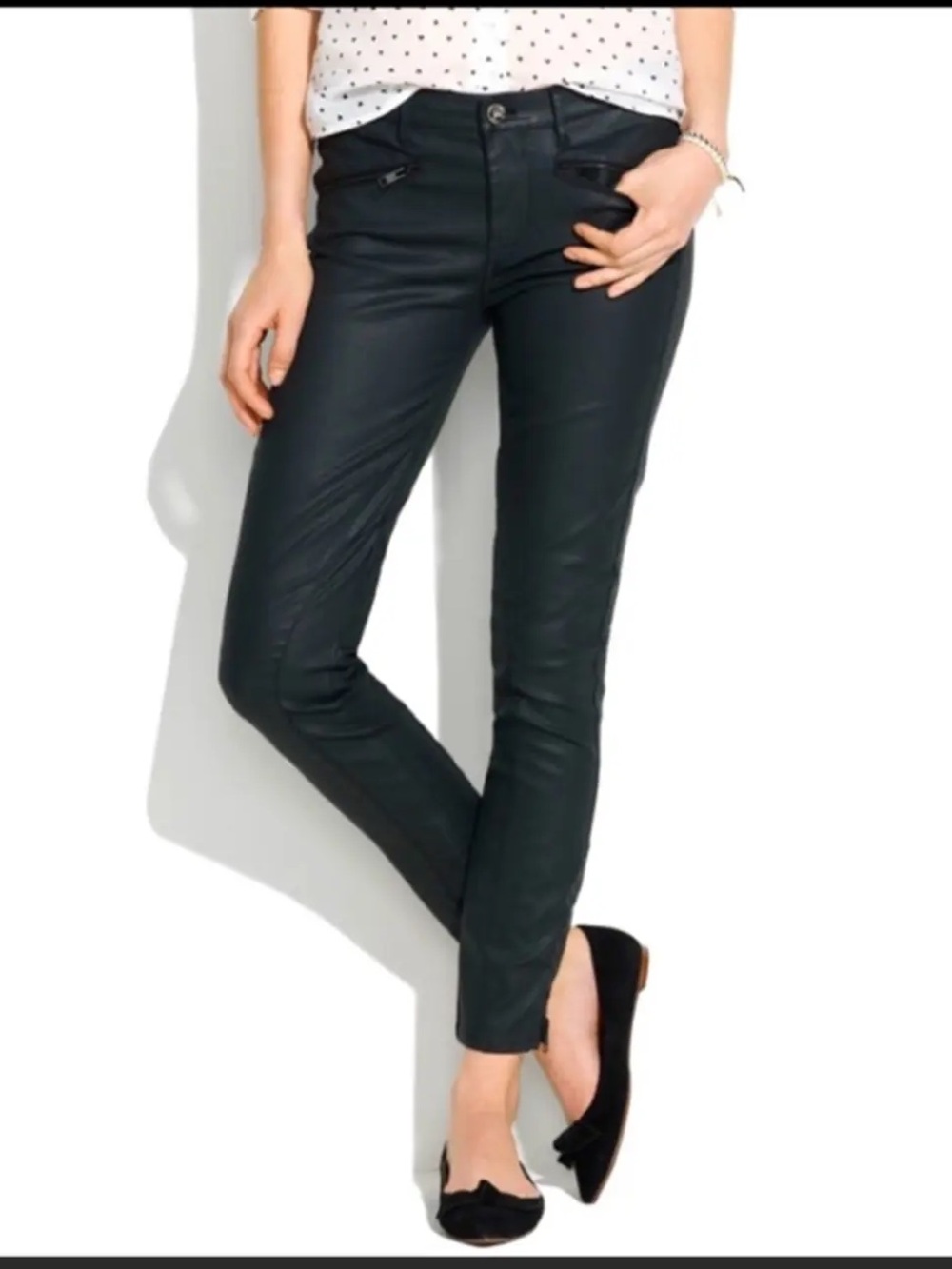 Madewell Black Coated Skinny Jeans - size 27